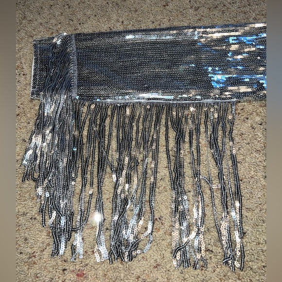 Silver Sequin Fringe Jacket - Picture 6 of 6